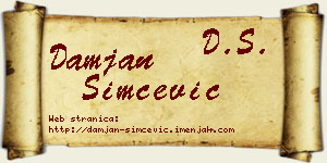 Damjan Simčević vizit kartica